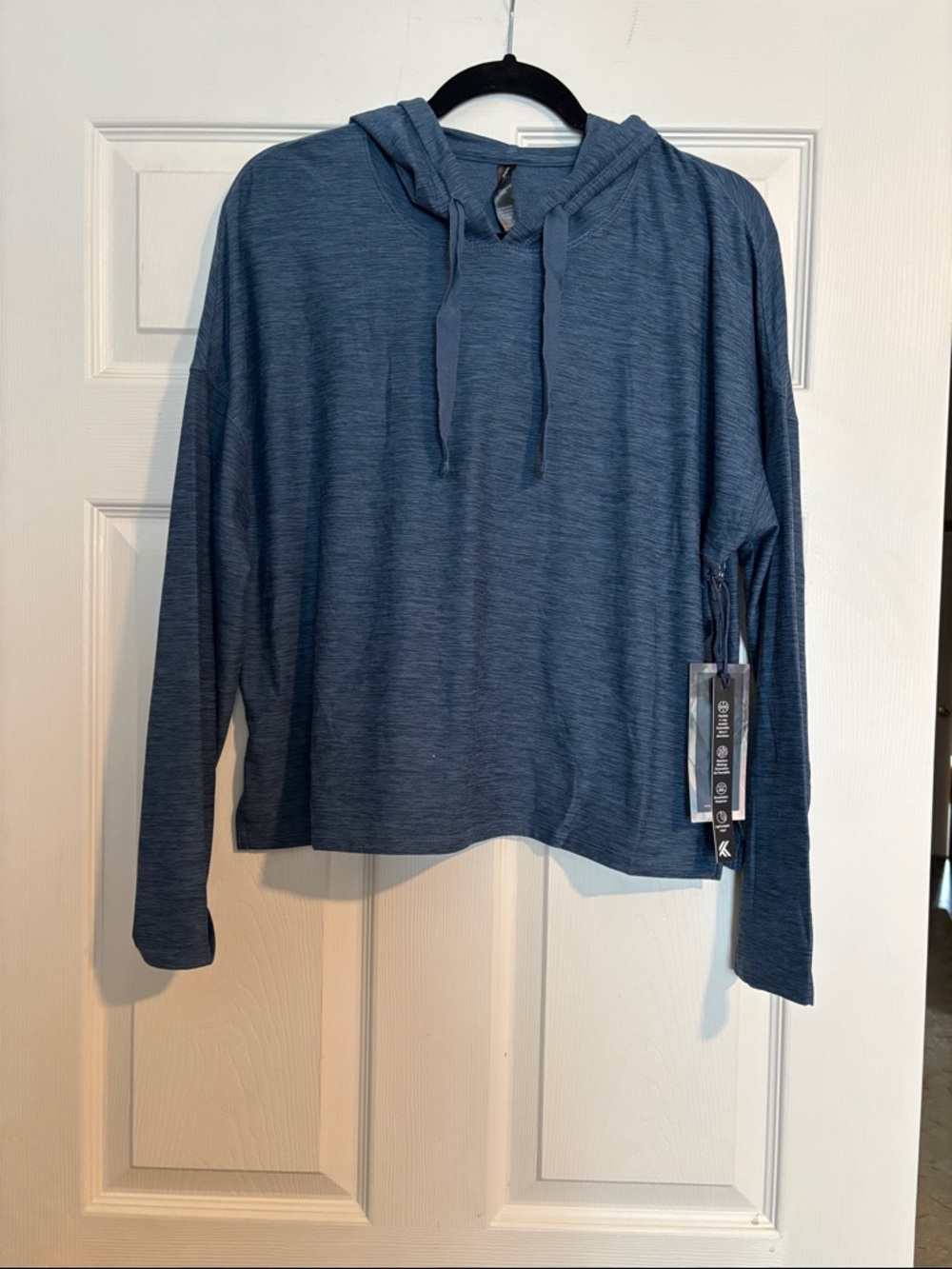 Kyodan Blue Cropped Lightweight Hoodie Sweatshirt
